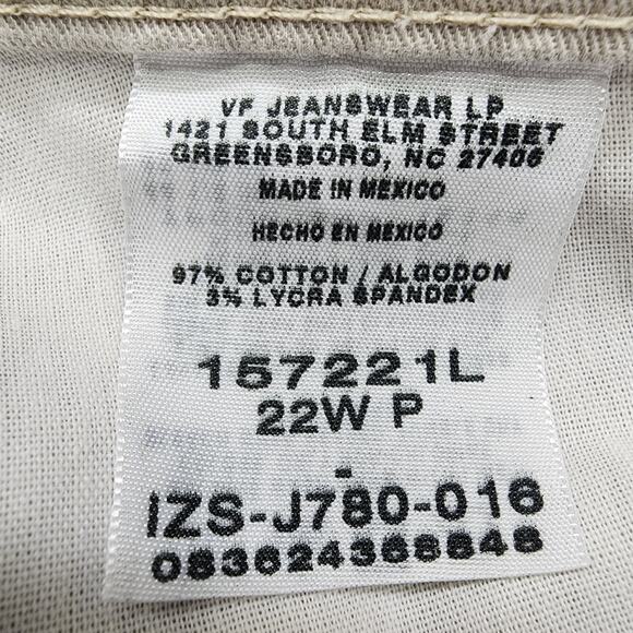 Riders Jeans Womens 22W PETITE Beige Tan Straight Leg Stretch Denim Casual - Picture 8 of 14